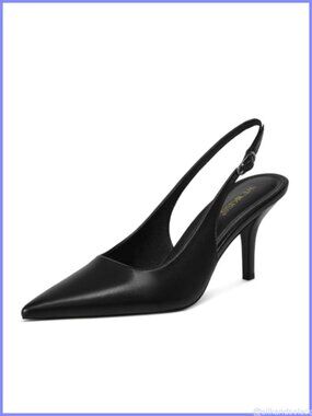 Women's Slingback Pumps Mid Heel Closed Toe Pointed Toe Heels